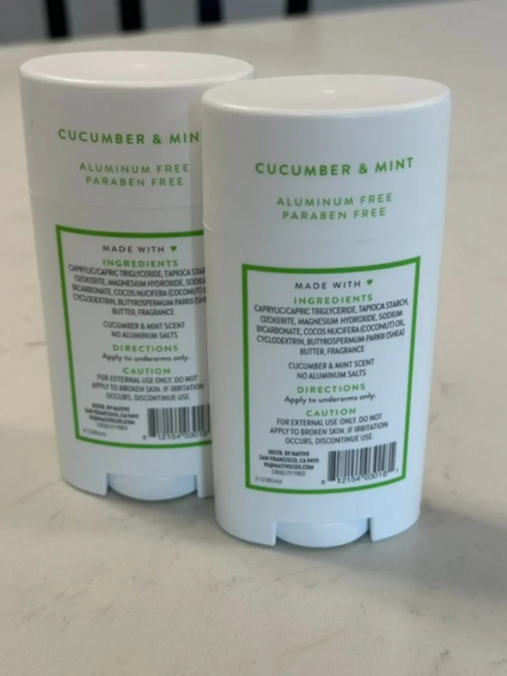 NWT Native Deodorant Cucumber & Mint Set of 2 (2.65 oz each)